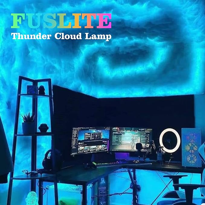 2025 New ， 3D Thundercloud LED Light Cotton Lightning Cloud Colorful Atmosphere Night Light, DIY Creative Cloud Lights Gaming Room Garage Club Bar dj Party Light, Restaurant，32 Feet