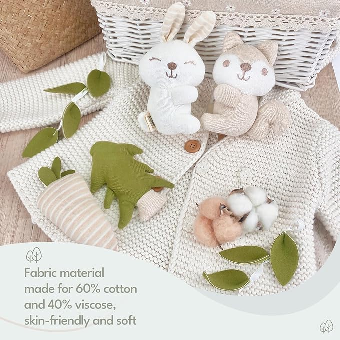 Crib Mobile 35 Lullaby Muisc,Cotton Baby Mobiles for Cribs & Pack N Play, Easy to Install, Stuffed Animals Hanging Toys Newborn Boys & Girls, Safari Nursery Decor