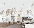Elephant Zebra Animal Nursery Wallpaper Wall Mural 178" x 117"