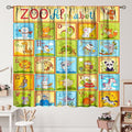 Alphabet Curtains Kids Educational Learning Tool Baby Cartoon Animals Colorful Curtain with Rod Pocket for Bedroom Living Room Decor Drapes Window Treatments 2 Panels Set 72" W X 63" L