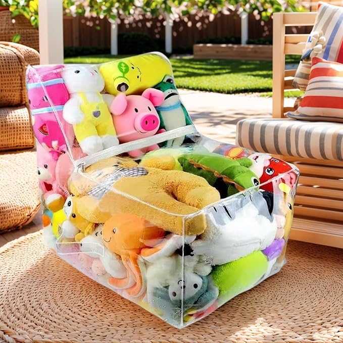 Stuffed Animal Storage Beanbag - Plush Toy Organizer Seat Cover, Durable Soft Fabric, Comfortable Lounge Cushion | Bean Bag Chair for Adults Kids Room Decor Floor Bed Couch Relaxing Space