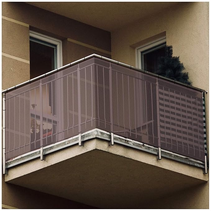 Banister Guard for Baby - 10ft x 3ft, Child Safety Net, Stair Railing Proof Mesh for Kids, Toys, Pets - Dark Brown