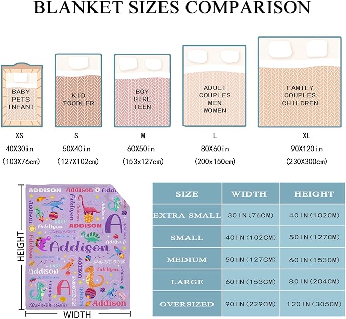 Custom Dinosaur Astronaut Blanket Gifts for Girls Boys Women - Super Soft Cozy Warm Throw Sheet for Couch Bed Sofa Office Decor All Season 60"x80" for Adult
