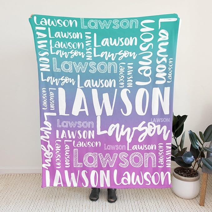 Dr.TOUGH Personalized Blankets with Name Customized Baby Blankets for Girls Boys Adults Monogrammed Blankets and Throws Christmas Birthday Mothers Valentines Day Gift (Z-Colorful 08, 30''×40'')