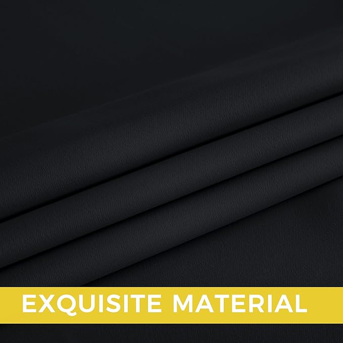 NICETOWN 100% Black Out Curtains 96 Inches Long 2 Panels for Living Room, Bedroom, Office Thermal Insulated Blackout Drapes Solid Grommet Noise Reducing Window Curtains, W40