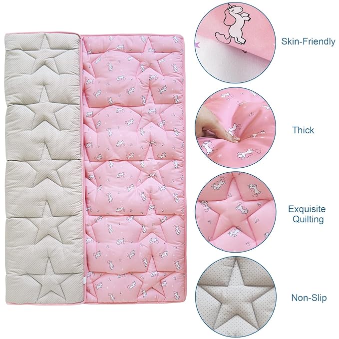 SPRINGSPIRIT Baby Play Mats for Floor, 59x59 Inch Thicker and Larger Soft Foam Playmats for Babies and Toddlers, Foldable Washable Baby Playpen Mat, Pink