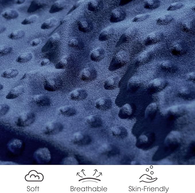 david's kids Micro Fleece Minky Baby Blanket for Boys Girls Neutral with Double Layer and Soothing Raised Dots, 40x50 Inches Breathable and Soft Lightweight Receiving Blanket for Newborns, Navy Blue