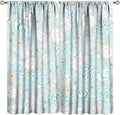 Nautical Curtains,Seagorses Coral Starfish Reef Seashell Beach Sea Seashell Pattern Blackout Print Home Bedroom Living Room Window Treatmen 2 Panel Set 42x45 Inch