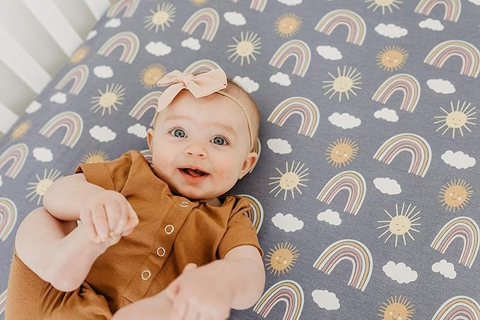 Copper Pearl Premium Knit Baby Crib Sheets for Standard Mattresses, Breathable and Soft, Fitted Crib Sheets for Boys and Girls, Hope