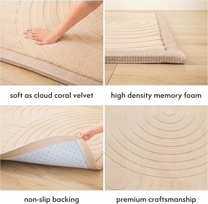 Hakuna Matte Premium Baby Playmat for Floor 60" x 80" Arches – Cloudsoft Coral Velvet Memory Foam Rug for Crawling – Non-Slip, Water-Resistant, Non-Toxic, Easy-Care, Thick Play Mat for Baby