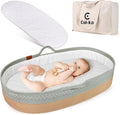 Moses Basket for Newborns – Baby Changing Basket with Waterproof Pad – Reinforced Mesh Sides – Includes Travel Case – Portable Diaper Basket for Dresser Top or Nursery Use (Cotton, Teal)
