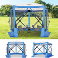 COBIZI 10x10ft Pop up Gazebo Screen House Tent for Camping, Pop-up Camping Canopy with Mesh Windows,Portable Outdoor Quick-Set Hub Tent with Carrying Bag&Ground Stakes,Blue(Upgraded 2.0)