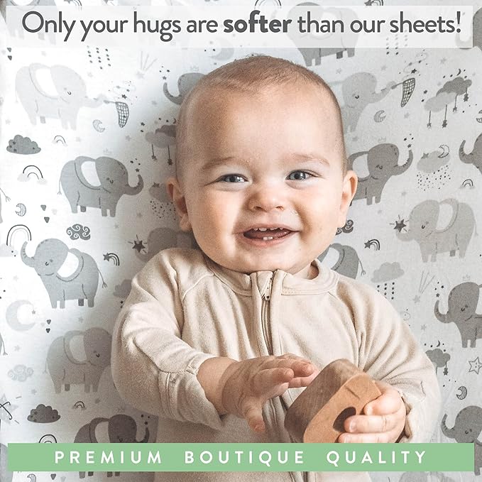 Bassinet Fitted Sheets for Chicco LullaGo Nest Portable Bassinet, Close to You 3-in-1 and Next2Me Bedside Bassinet – Snuggly Soft 100% Jersey Cotton – 2 Pack – Not for Lullago Anywhere