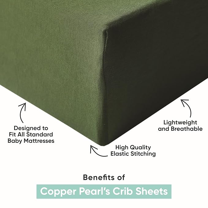 Copper Pearl Premium Knit Crib Sheets: Breathable and Soft, Fitted for Standard Mattresses, Perfect for Baby Registry or Shower Gift, Rose