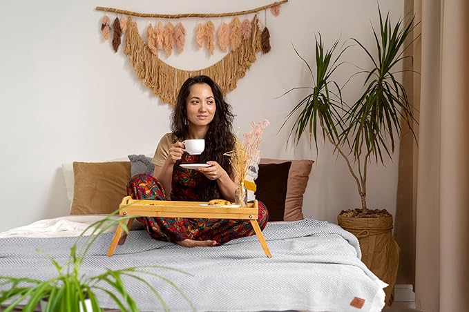 Gold Case Throw Blanket for Bed - 100% Recycled Turkish Cotton Blanket - Retro Lightweight Soft Throw Blankets for Bed & Living Room - Twin Size Cozy Blankets - 71x90 - Grey