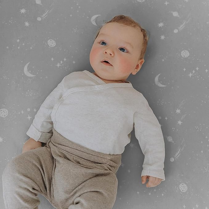 Baby Changing Pad Cover 2-Pack for Boys, Girls (Galaxy, Moon and Stars) - Premium Fitted Sheets Baby Diaper Changing Table Cover - Buttery Soft Cotton Blend