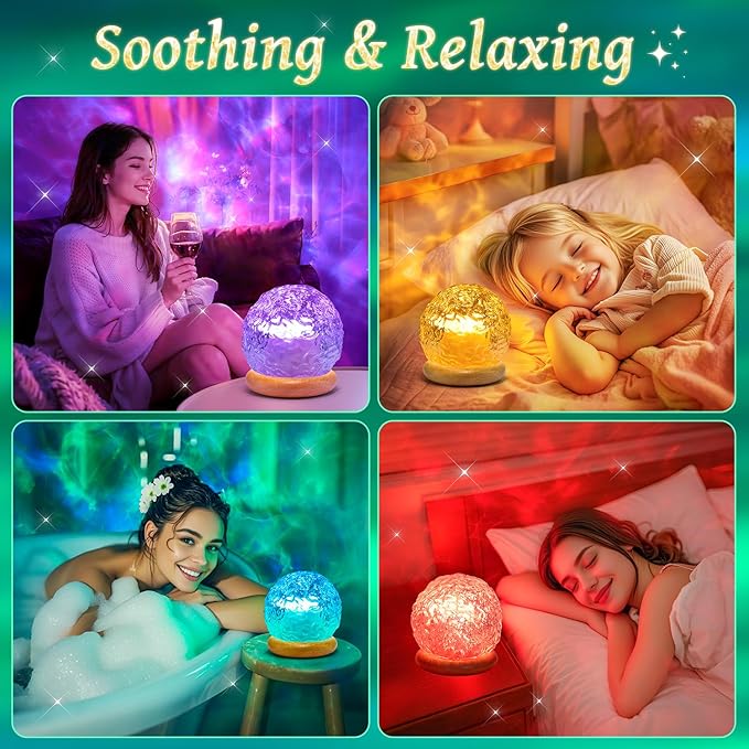 Christmas Gifts Teen Girls Kids Crystal Light Projector, 216 Modes Mood Lighting for Bedroom, Remote & USB Control Room Lights for Bedroom, Ambient Lighting Aesthetic Room Decor for Teen Girls Gifts