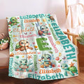 Personalized Custom Cute Turtle Blanket Gifts for Kids Boys Girls with Name - Customized Cute Turtle Super Soft Lightweight Flannel Sheets Decor for Crib Nap Couch - 90"x120" for Whole Family