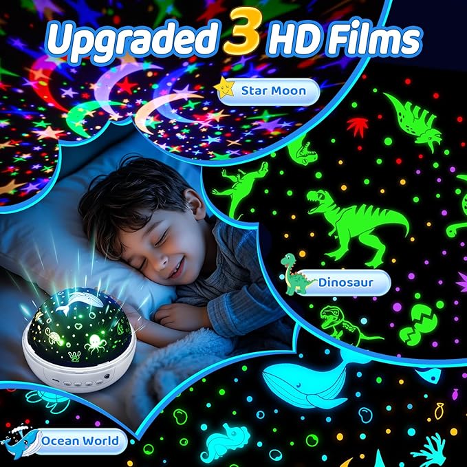 Dinosaur Toys for Kids 2-7, 【Remote+3 Films+93 Effects】 Dinosaur Toys for Kids 3-5, 【3 Timer+5 Brightness】 Baby Sensory Toys, Toddler Sensory Toy, Dinos Toys, 3 Year Boy Birthday Gifts