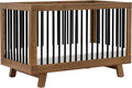 babyletto Hudson 3-in-1 Convertible Crib with Toddler Bed Conversion Kit in Natural Walnut/Black, Greenguard Gold Certified