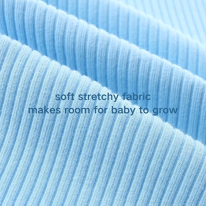 Baby Romper with Baby Mittens & Newborn Hats Footless Long Sleeve Solid Onesie Hi Im New Here