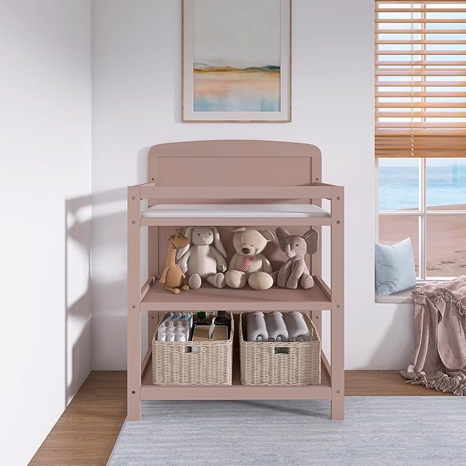 Dream On Me Anna 4 in 1 Full Size Crib and Changing Table Combo in Brown Sugar, Greenguard & JPMA Certified, Converts from Baby Crib to Toddler Bed and Day Bed
