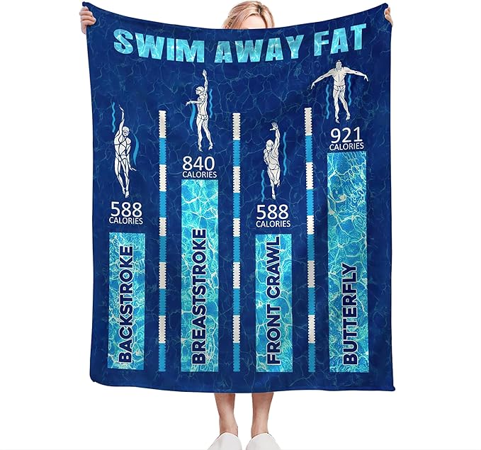 Swimming Blanket Swim Gifts for Girls/Swimmer Sport Throw Blankets Soft Blanket Warm Fleece Flannel Plush Blankets for Bed Sofa Couch 50"x60"
