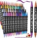 TOSAHRE Acrylic Paint Pens Markers 60 Colors Waterproof Dual Tip Acrylic Markers Set with Brush & Fine Tip Coloring Pens for Rock Painting Wood Scrapbook Fabric Glass Ceramic DIY Craft Art Supplies