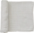 Mebie Baby Taupe Stripe Muslin Swaddle, Modern and Neutral Swaddle Blanket for Baby Girl or Boy, Soft Baby Blankets, Newborn Swaddle Blanket, 0-3 Month, Comfy Wrap, Baby Essentials & Gifts