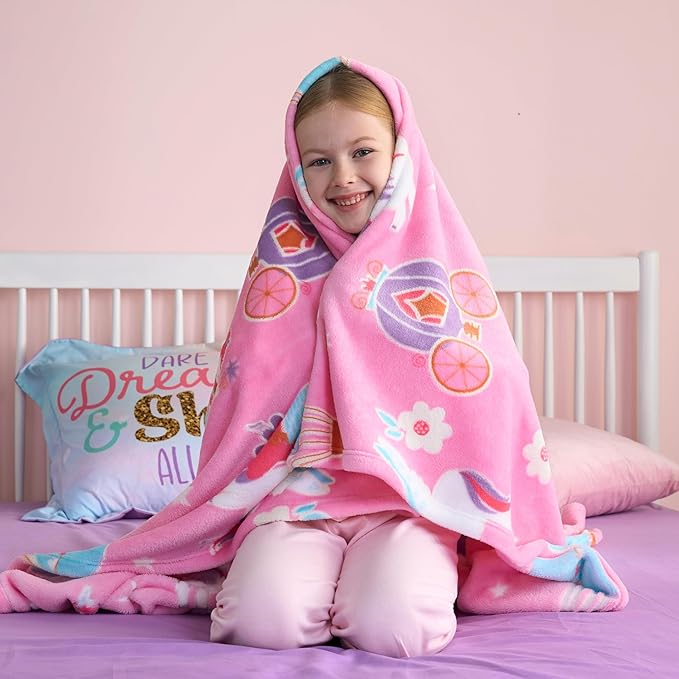 Joiedomi Glow in The Dark Blanket Unicorn Toys for Girls Age 2 3 4 5 6 7 8 9 10 11 12 Year Old Girl Gifts, Soft Cozy Flannel Kids Throw Blanket, Birthday Bedroom Decor 50"×60"