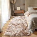 ONASAR Runner Rugs for Bedroom Living Room, Tie-Dyed Beige 2x6 Washable Bedside Hallway Fluffy Area Rug, Ultra Soft Plush Furry Faux Fur Non Slip Floor Carpet for Nursery Kids Dorm Closet Home Decor