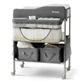 Sweeby Portable Baby Changing Table, Foldable Changing Table Dresser Changing Station for Infant, Waterproof Diaper Changing Table Pad Topper, Mobile Nursery Organizer for Newborn Essentials,Darkgrey