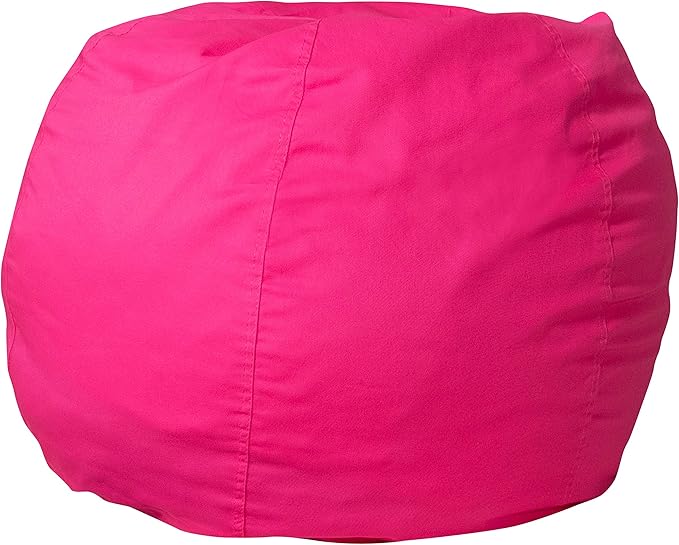 EMMA + OLIVER Small Solid Hot Pink Bean Bag Chair for Kids and Teens