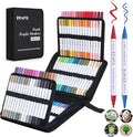 100 Colors Brush & Fine Tip Acrylic Paint Pens, Dual Tip Acrylic Paint Markers for Paper, Wood, Canvas, Stone, Rock, Glass, Fabric, DIY, Ceramic, Art Supplies for Adults Drawing