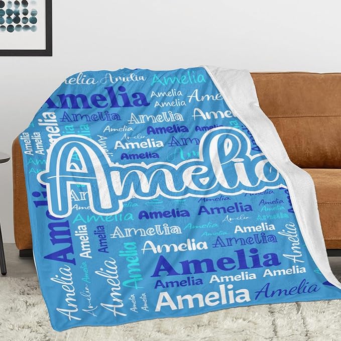 Dr.TOUGH Personalized Blanket for Adult Kids with Name Customized Blankets Personalized Throw Blanket for Christmas Birthday Gifts