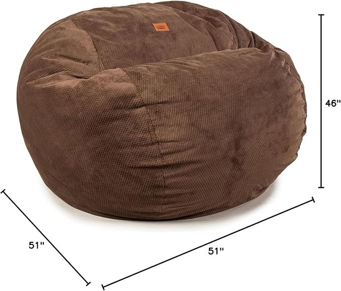 CordaRoy's Chenille Bean Bag-Convertible Bean Bag Chair-Machine-Washable Chenille Fabric Cover-for Basement,Living Room,Game Room,Dorm & More - King Size - Espresso | Made in The USA