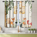 Renaiss 42 x 45 Inch African Safari Baby Curtains Grommet Blackout Window Curtain Planks Animals Tropical Tree Stump Fox Squirrel Mushrooms Print Window Treatment for Kids Boys Bedroom Decor 2 Panels