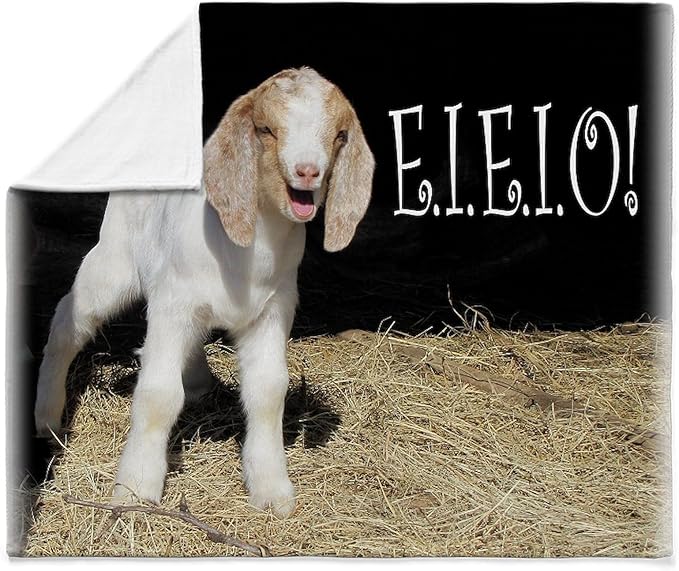 CafePress Baby Goat E.I.E.I.O Throw Blanket Super Soft Fleece Plush Throw Blanket, 60"x50"