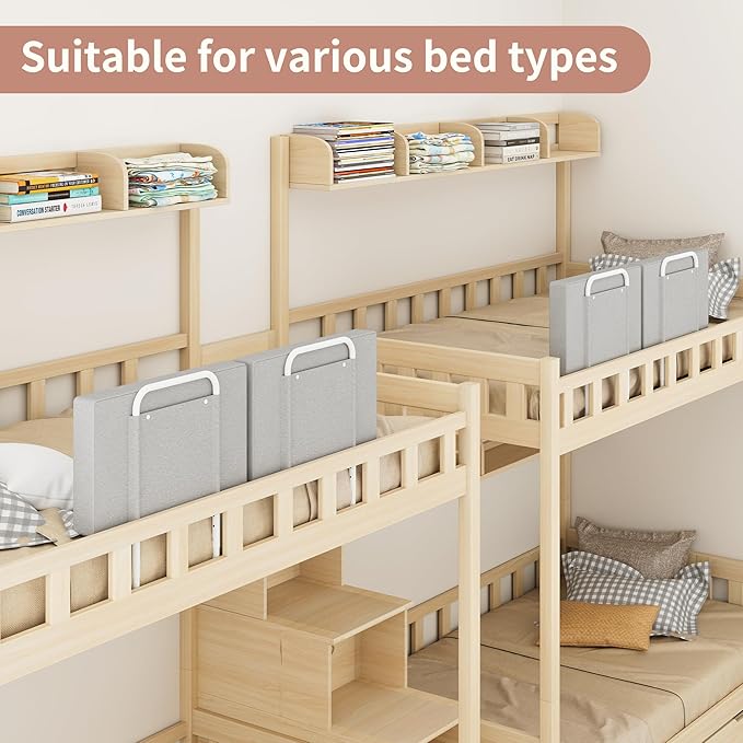 Bed Rail, Bed Rail for Toddlers, Kid, Adult, 78.7" Bed Side Rails for Full, Queen, King, Twin, Bunk, Dorm Beds to Prevent Falls, Bed Rails Can be Flexibly Combined, Easy Installation (Pink, 4 Packs)