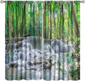 Forest Waterfall Blackout Curtains, Scene Nature Theme Mountain Stream Scenery Print Window Drapes, for Bedroom Living Room 84" W X 84" L