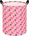 KUNRO Heart Valentine's Laundry Gift Basket Storage Hamper, Kids Toys and Clothes Storage Organizer Bins, Toy Shelf Basket with Handles for Room Decor