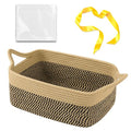 OIAHOMY Small Woven Rope Basket with Gift Bags and Ribbons, Gift Basket Empty for Baby Shower Birthday, Halloween, Christmas, Cute Cat Ear Handles for Shelf Living Room Bathroom, Grey & White