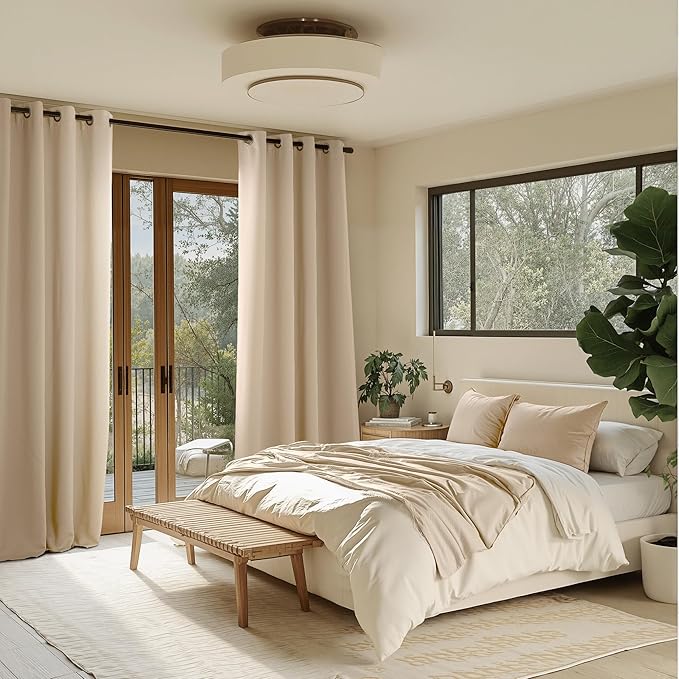 NICETOWN Beige Room Darkening Curtains 54 Inches Long 2 Panels for Living Room, Bedroom, Nursery Summer Thermal Insulated Blackout Drapes Grommet Noise Reducing Window Curtains, W40