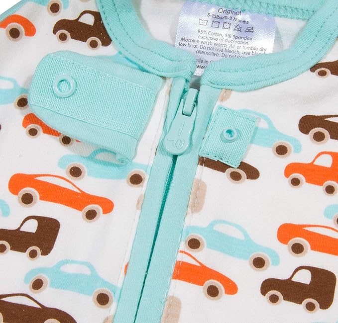 Woombie Original Baby Swaddling Blanket - Soothing, Cotton Baby Swaddle with Zipper - Wearable Newborn Blanket, Boys and Toys, 5-13 lbs
