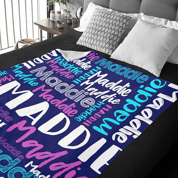 Dr.TOUGH Personalized Blankets with Name Customized Baby Blankets for Girls Boys Adults Monogrammed Blankets and Throws Christmas Birthday Mothers Fathers Valentines Day Gift (Yellow, 40''×50'')