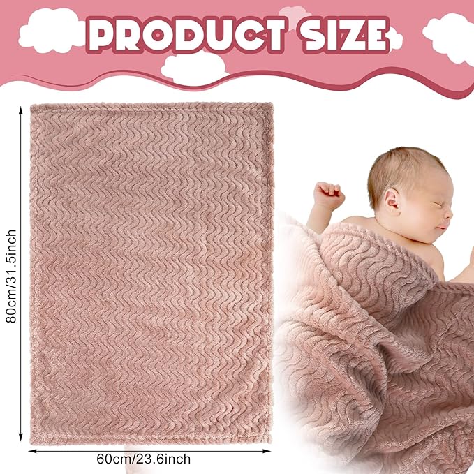 Frienda 4 Pcs Baby Fuzzy Blanket Fluffy Baby Blanket for Boys Girls Soft Warm Infant Newborn Toddler Receiving Nursery Bed Supplies, 32 x 24 Inch(Pastel Color)