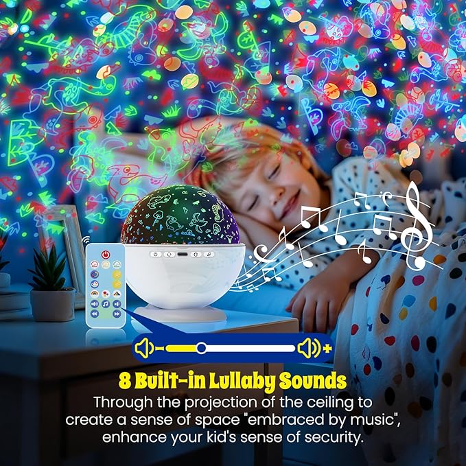 Night Light Projector, Night Light for Kids, Star Projector, 54 Light Color 360 Degree Rotation Kids Night light, Rechargeable Lamp for Bedroom, Light Projector Birthday Christmas Gifts for Boys Girls