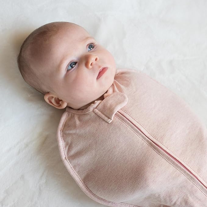 Woombie Original Nursery Swaddling Blanket - for Babies (Heathered Pink, 14-19 Pound), 3-6 Months