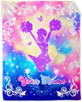 Personalized Cheer Stuff Blanket - 30 x 40 Inches Lap Size Soft Plush Cheer Gifts for Girls - Cheerleader Throw Blankets for Couch for Kids