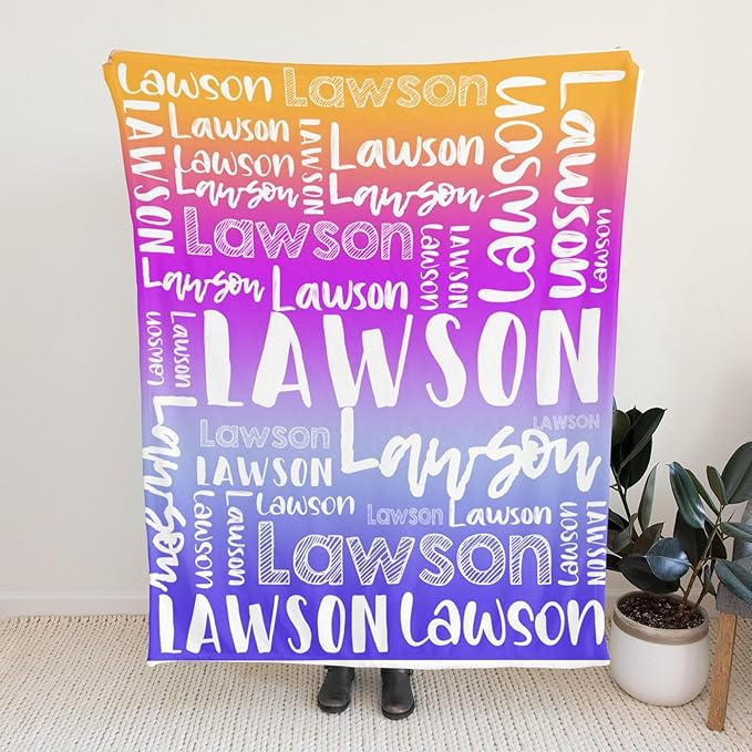 Dr.TOUGH Personalized Blankets with Name Customized Baby Blankets for Girls Boys Adults Monogrammed Blankets and Throws Christmas Birthday Mothers Valentines Day Gift (Z-Colorful 04, 30''×40'')